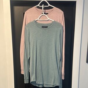 Abercrombie & Fitch Blue and Pink Long Sleeve Shirts